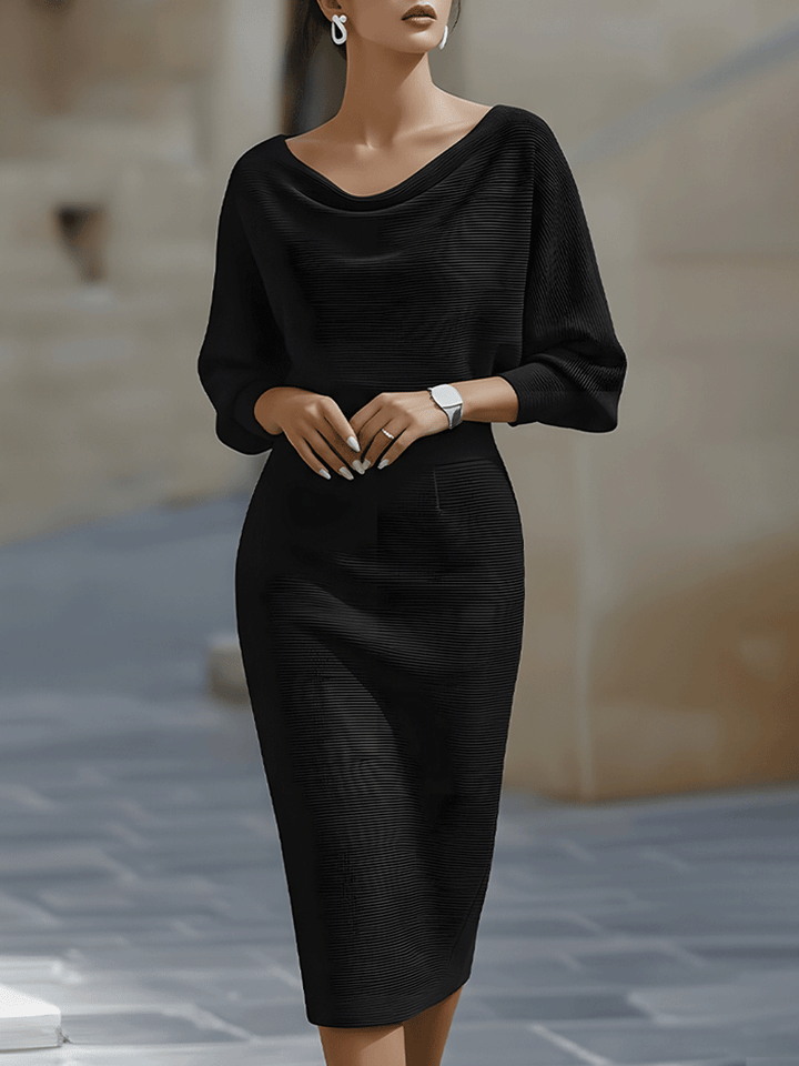 Lydia | Draped Batwing-Sleeve Dress for Women