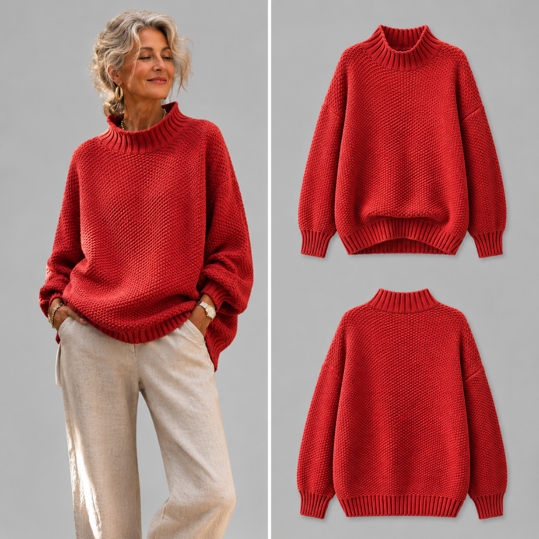 P|H - Relaxed Mock Neck Knit Sweater Ruth