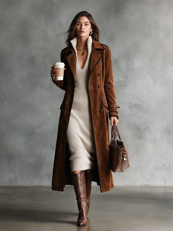 Trista™ Belted Turtleneck Midi Dress