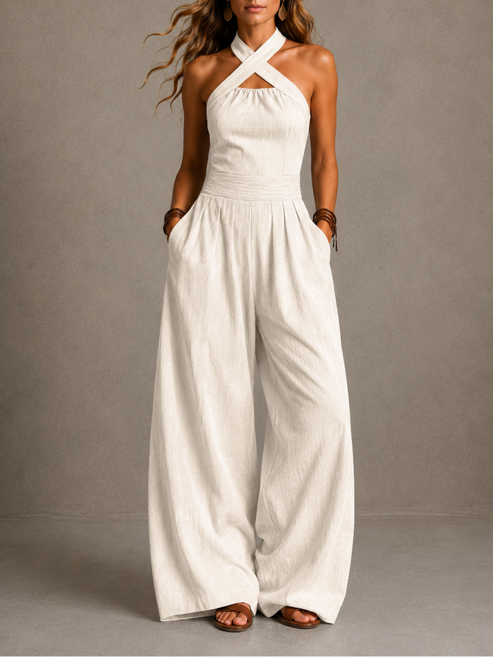 Bianca | Elegant jumpsuit with crossover neckline