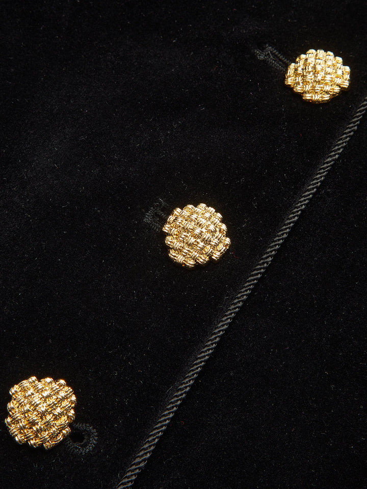 Velvet Stand Collar Blazer