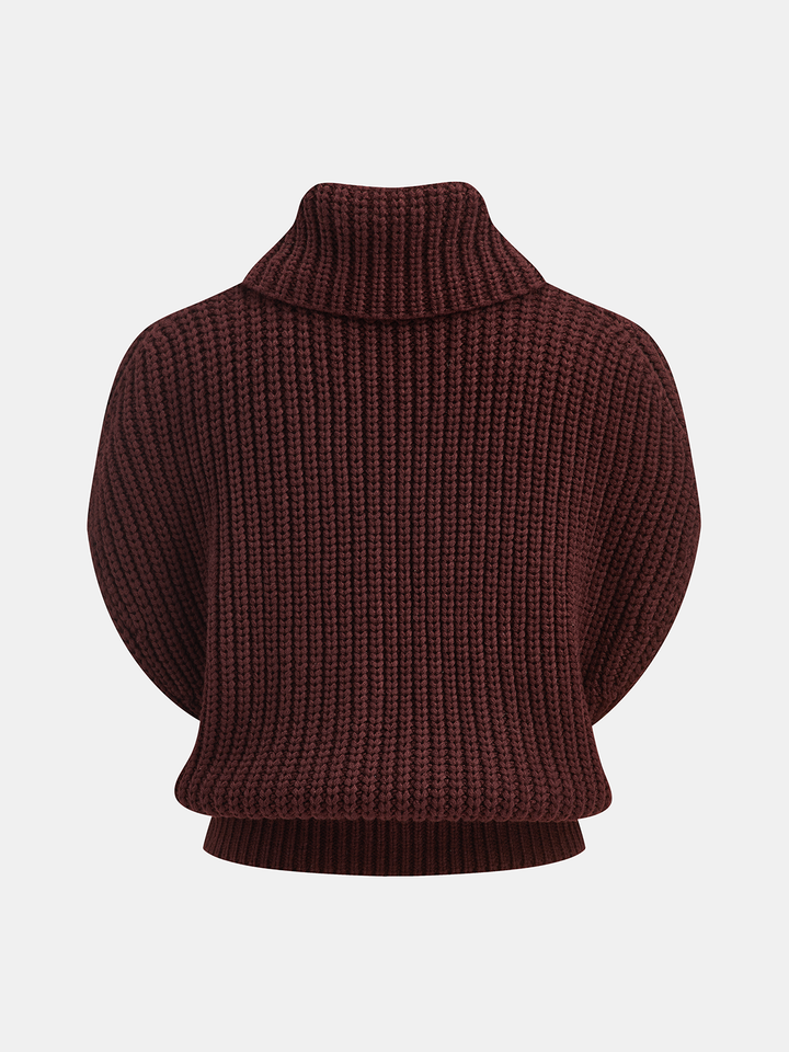 Cowl Neck Chunky Sweater Vest