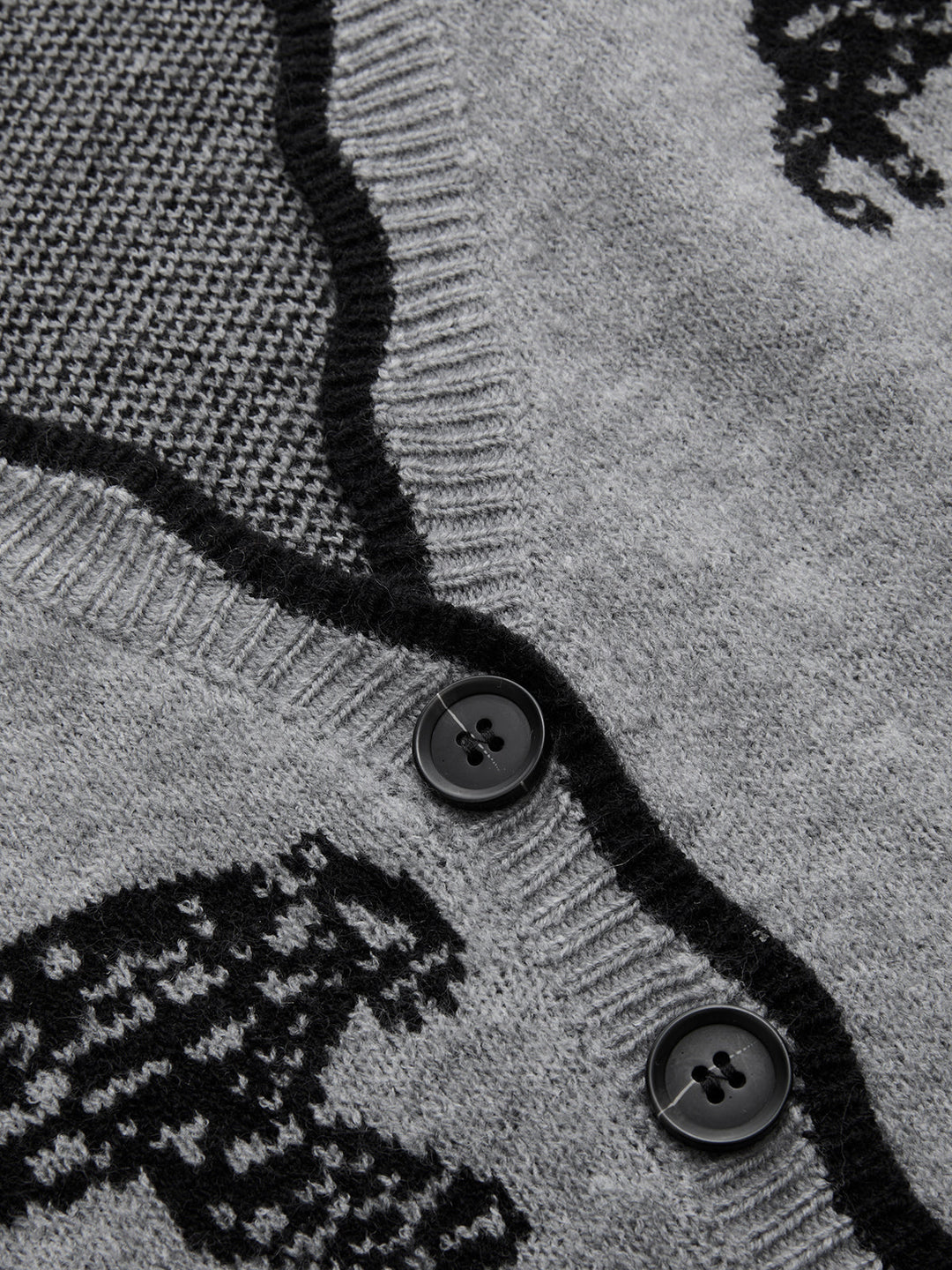 Panther Pattern Contrast Trim Knit Vest