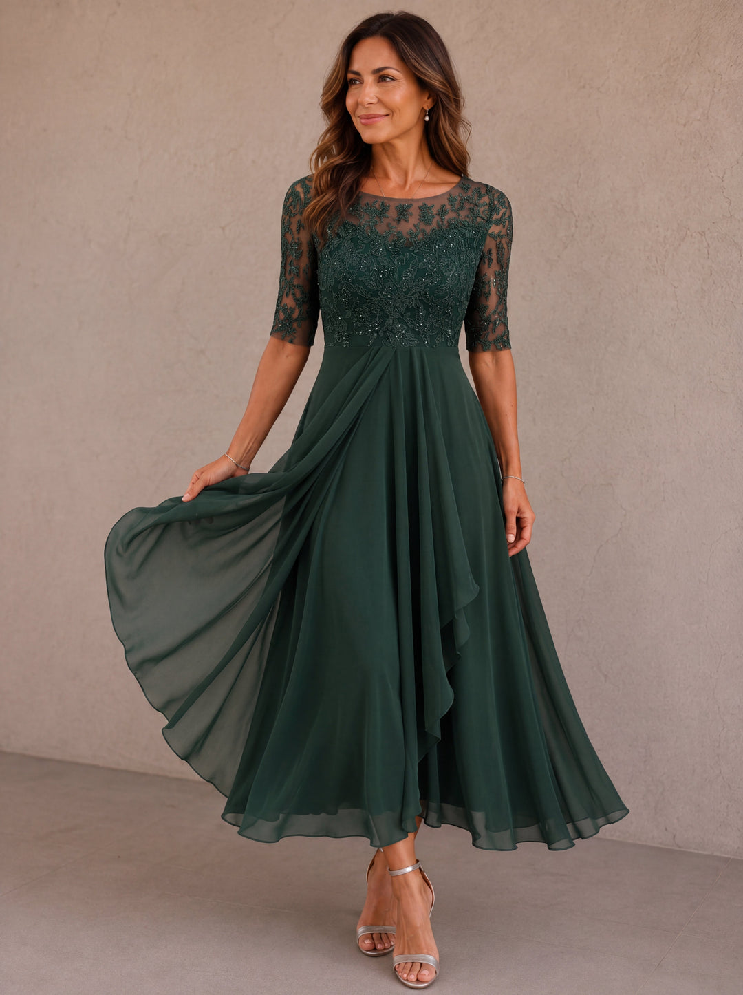 Abella | Lace and Chiffon Dress