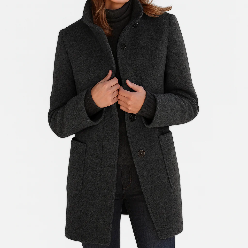 Eleonora | Button-Front Tailored Midi Coat
