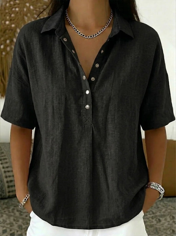 Therese™ | Collared Popover Blouse