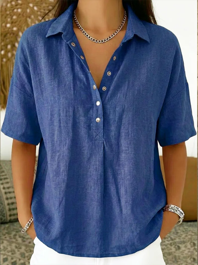 Therese™ | Collared Popover Blouse