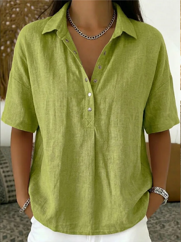 Therese™ | Collared Popover Blouse