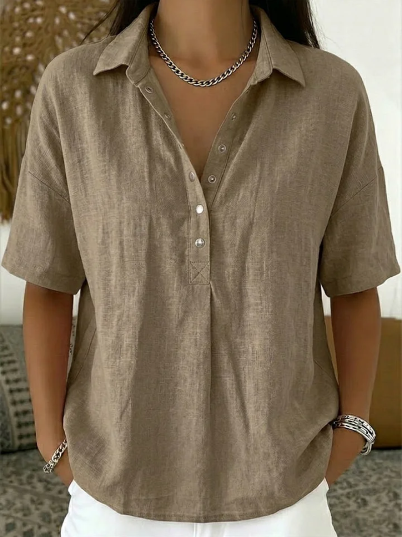 Therese™ | Collared Popover Blouse