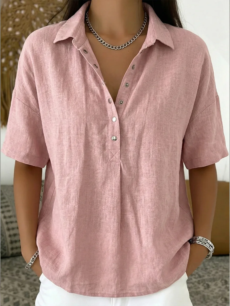 Therese™ | Collared Popover Blouse