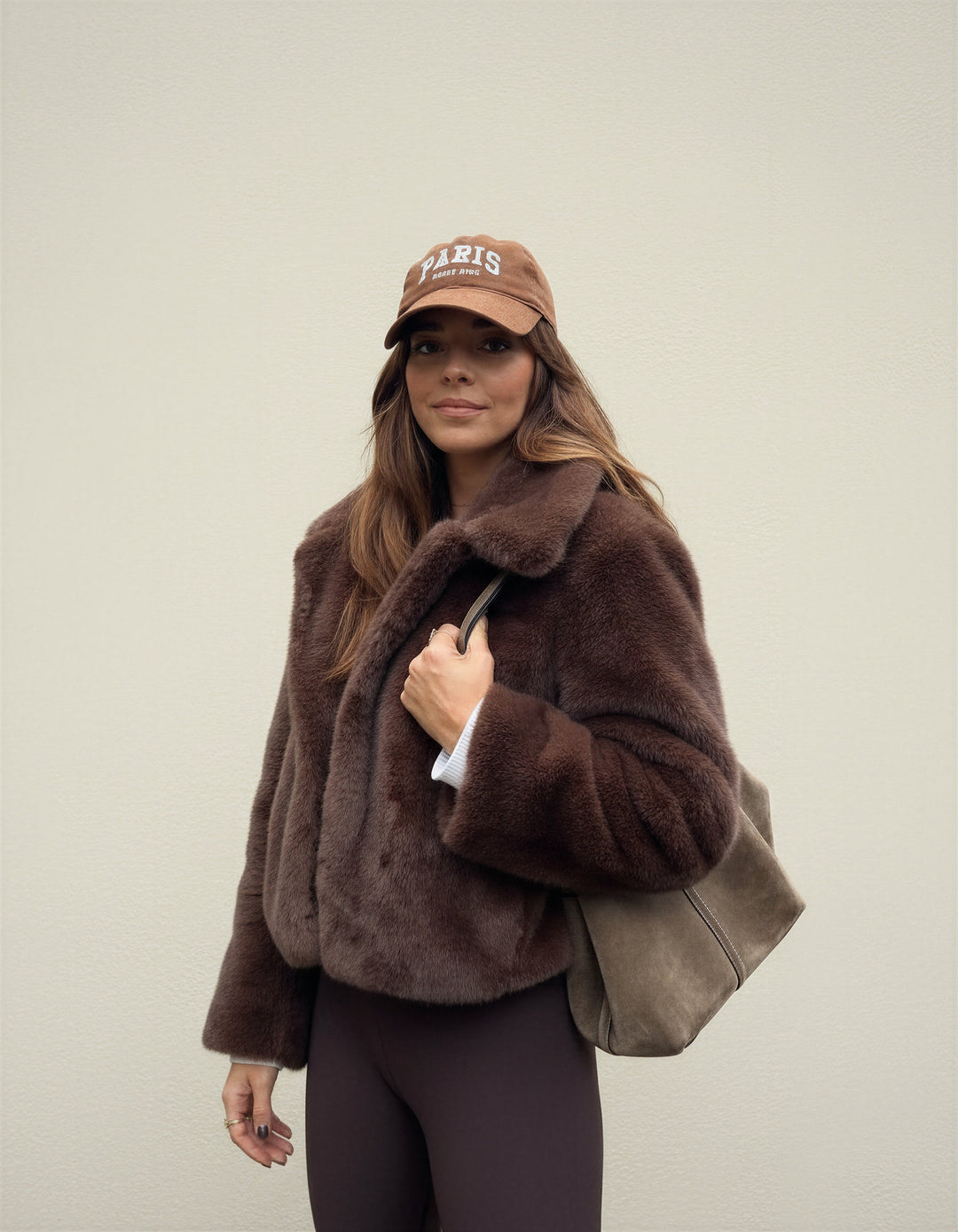 Women's Plush Brown Faux Fur Statement Jacket
